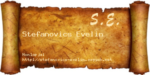 Stefanovics Evelin névjegykártya